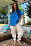 Izi Cheesecloth Button Tee Malibu Blue
